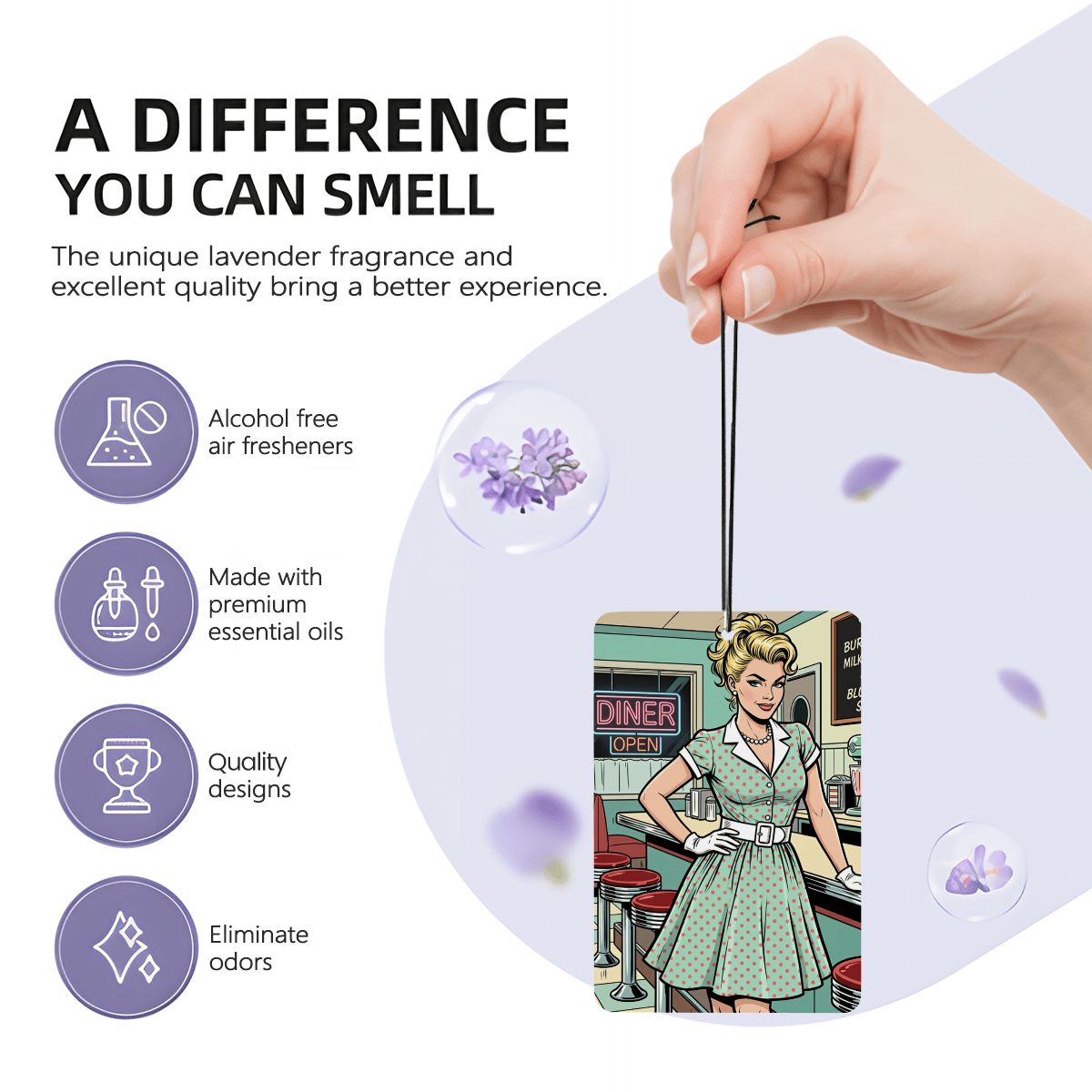 50s Retro Car Air Freshener Card