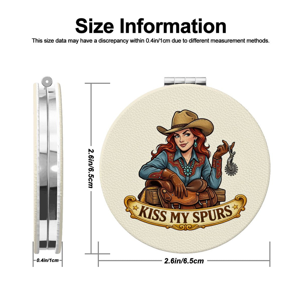 Western Compact Pocket Mirror – Kiss My Spurs