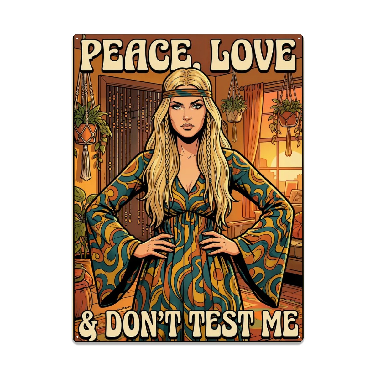 70s Retro Metal Tin Sign 16"x12" (Vertical)