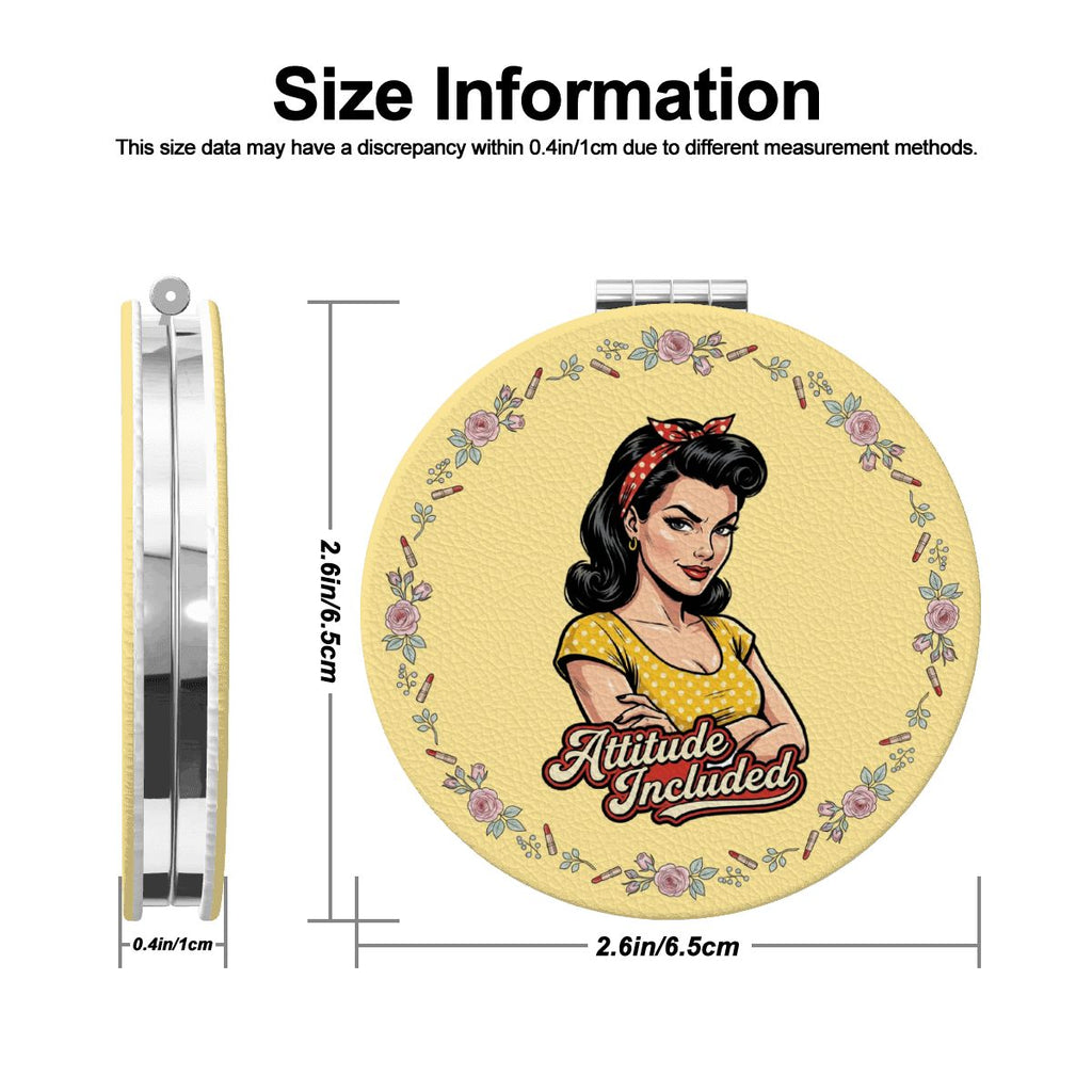 50s Retro Compact Pocket Mirror - Attitude Included