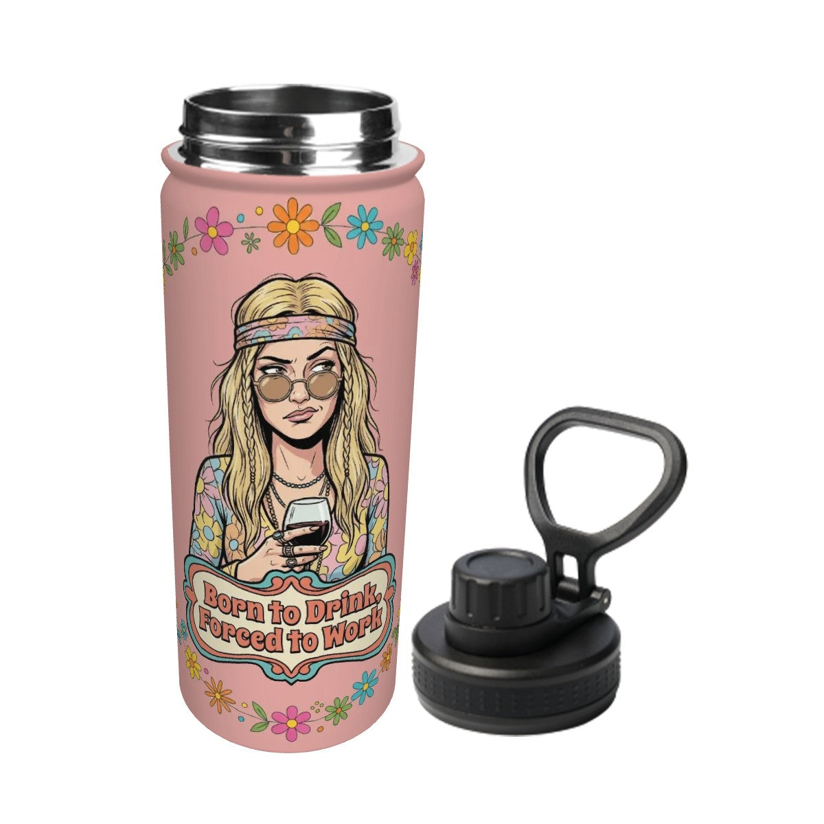 70s Retro Insulated Water Bottle (18oz)