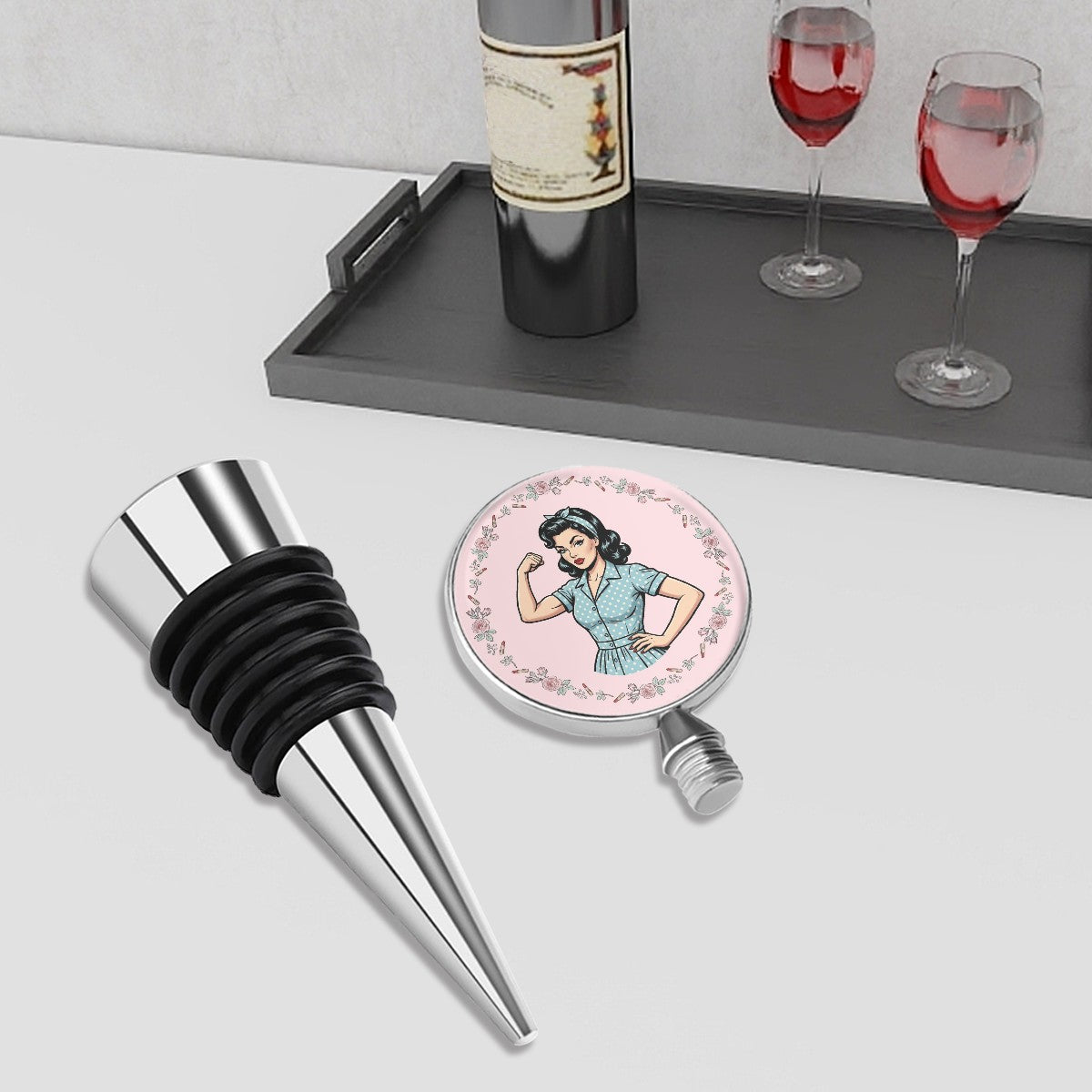 50s Retro Wine Bottle Stopper – Reusable Wine Saver