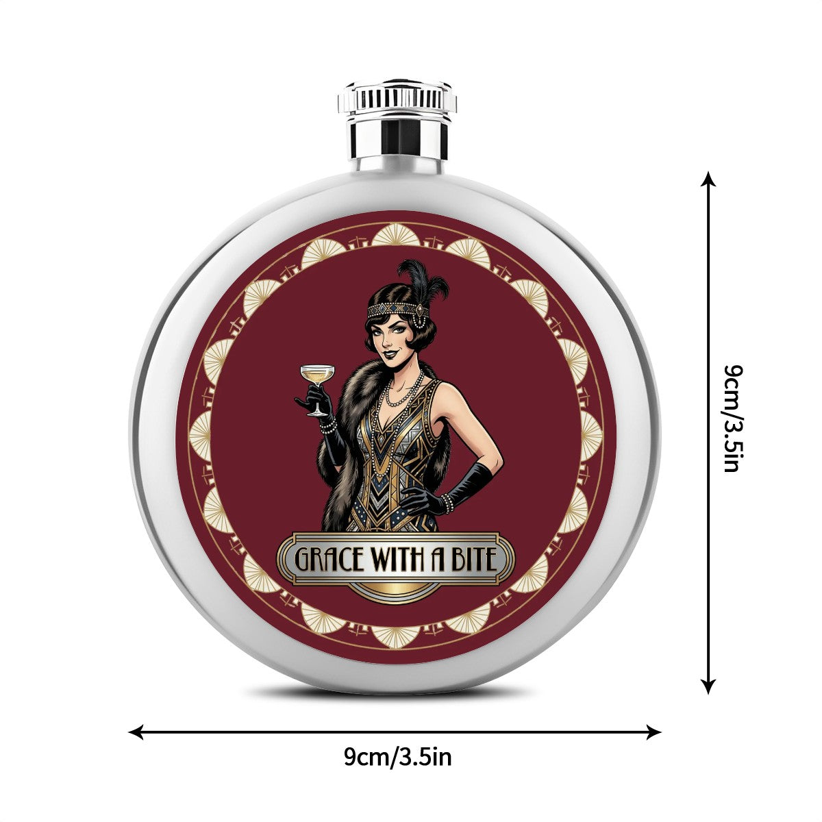 1920s Art Deco Round Flask