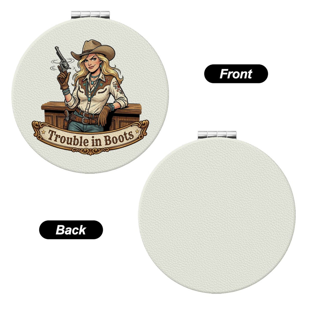 Western Compact Pocket Mirror – Trouble in Boots