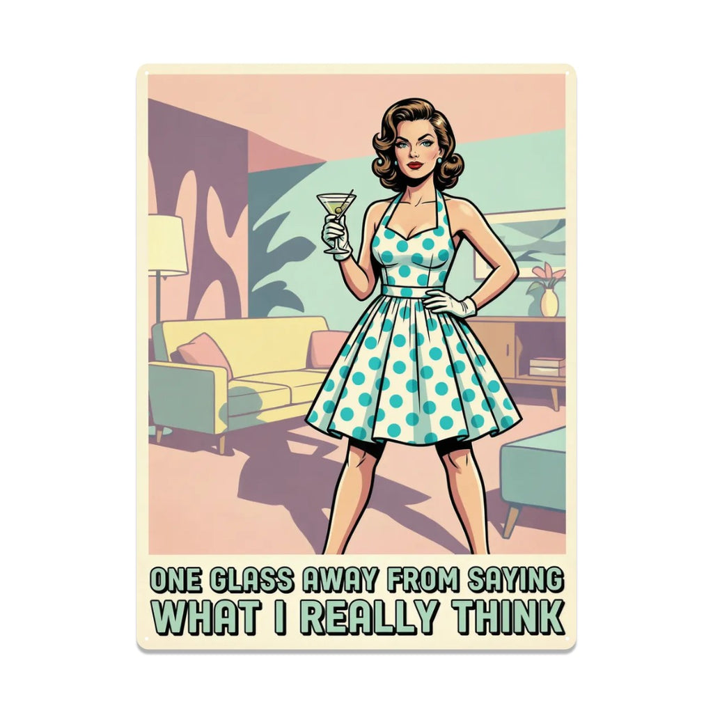 50s Retro Metal Tin Sign 16"x12" (Vertical)