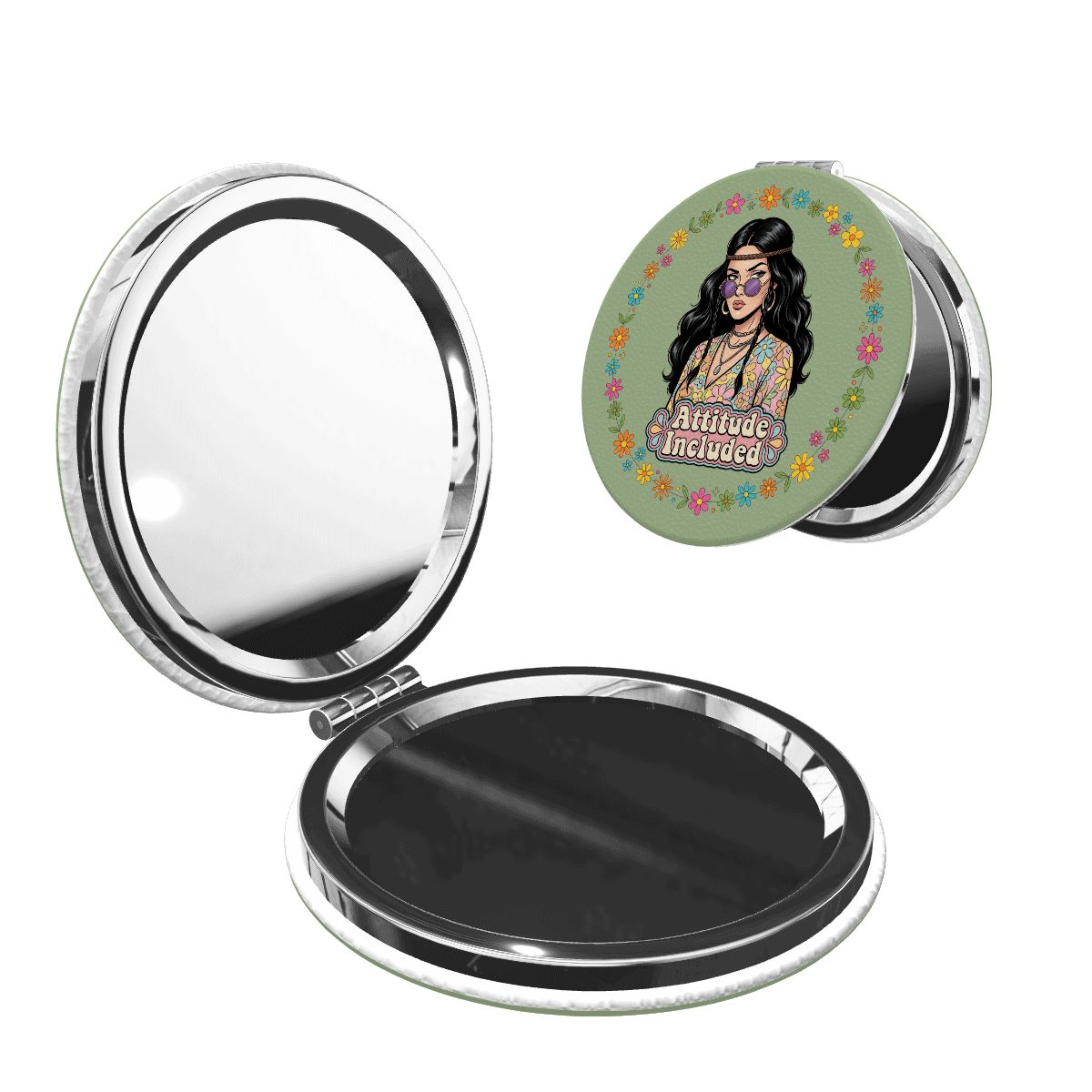 70s Retro Compact Pocket Mirror