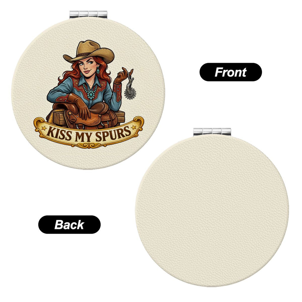 Western Compact Pocket Mirror – Kiss My Spurs