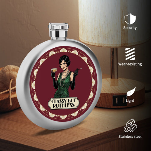1920s Art Deco Round Flask (5 oz)