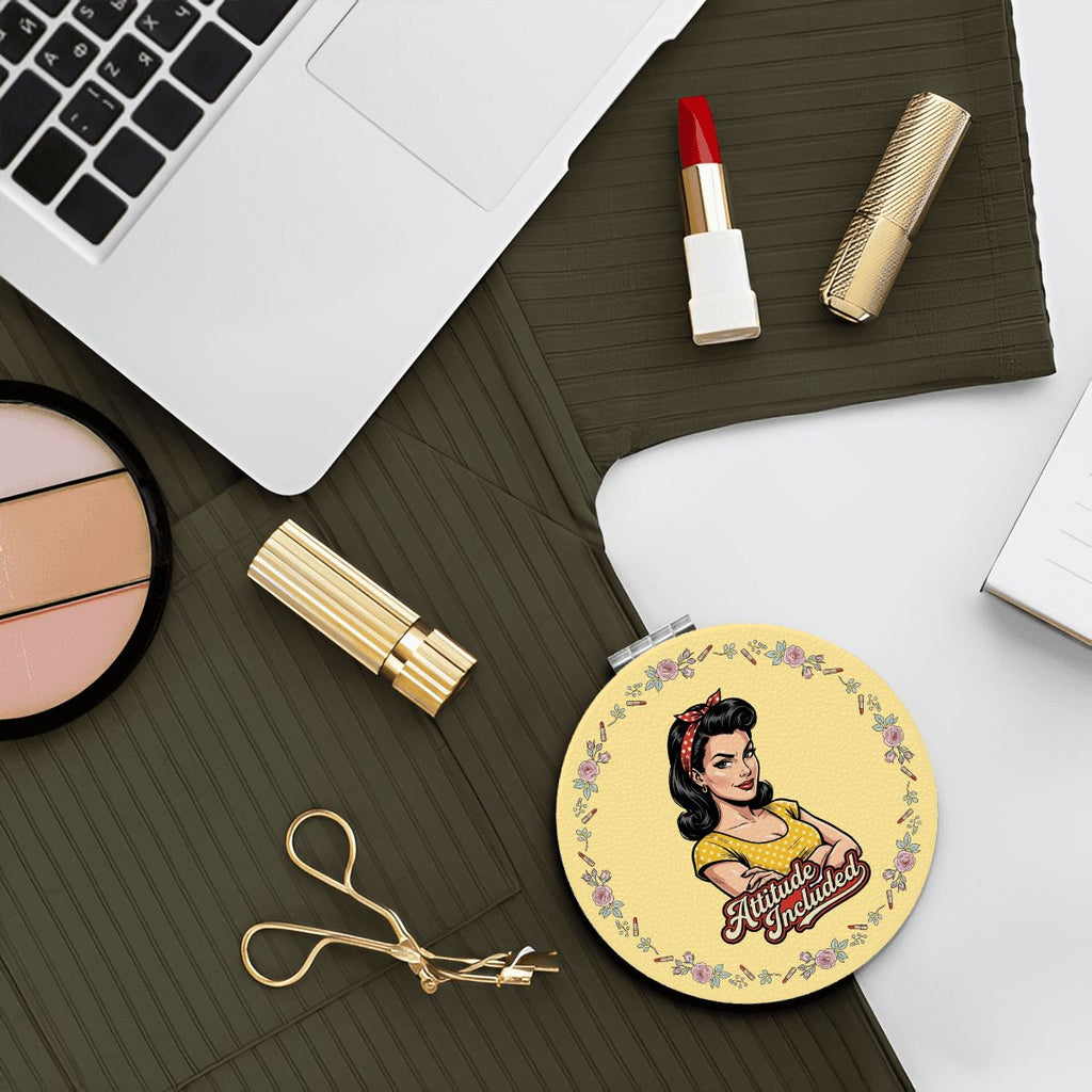 50s Retro Compact Pocket Mirror - Attitude Included