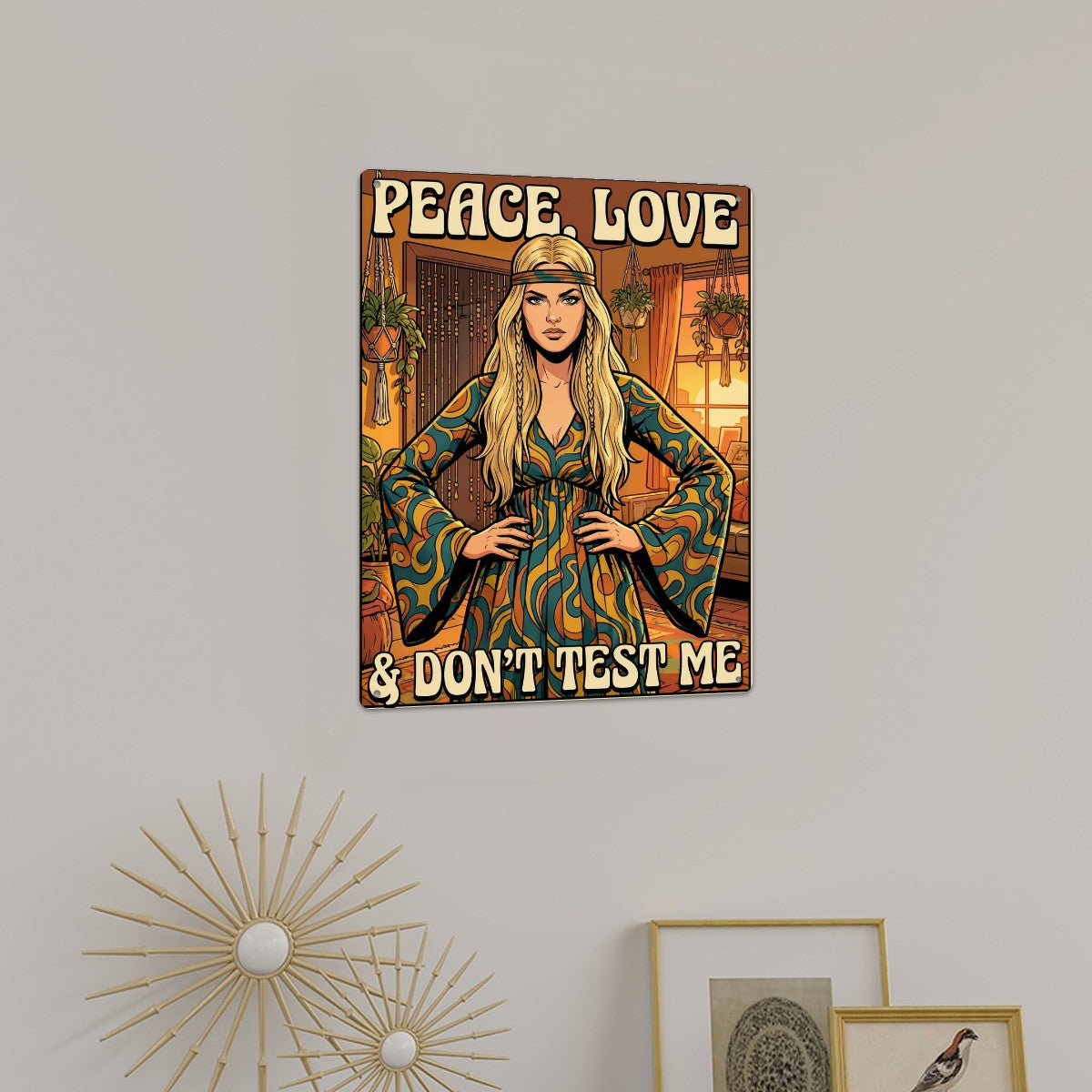 70s Retro Metal Tin Sign 16"x12" (Vertical)
