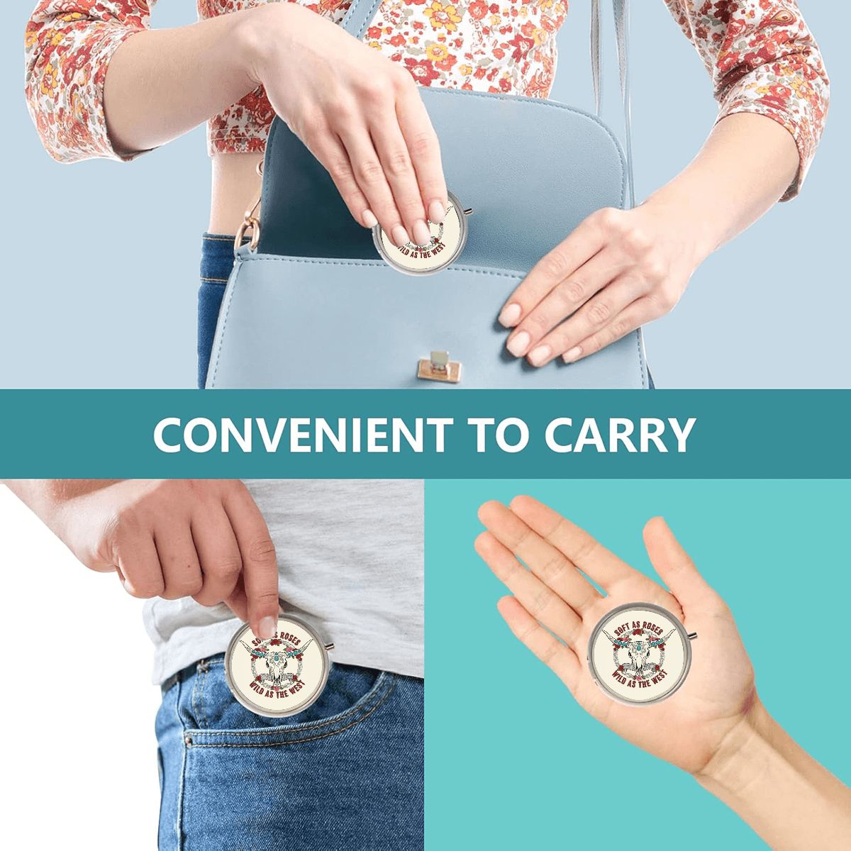 Western Pocket Pill Case – Soft as Roses