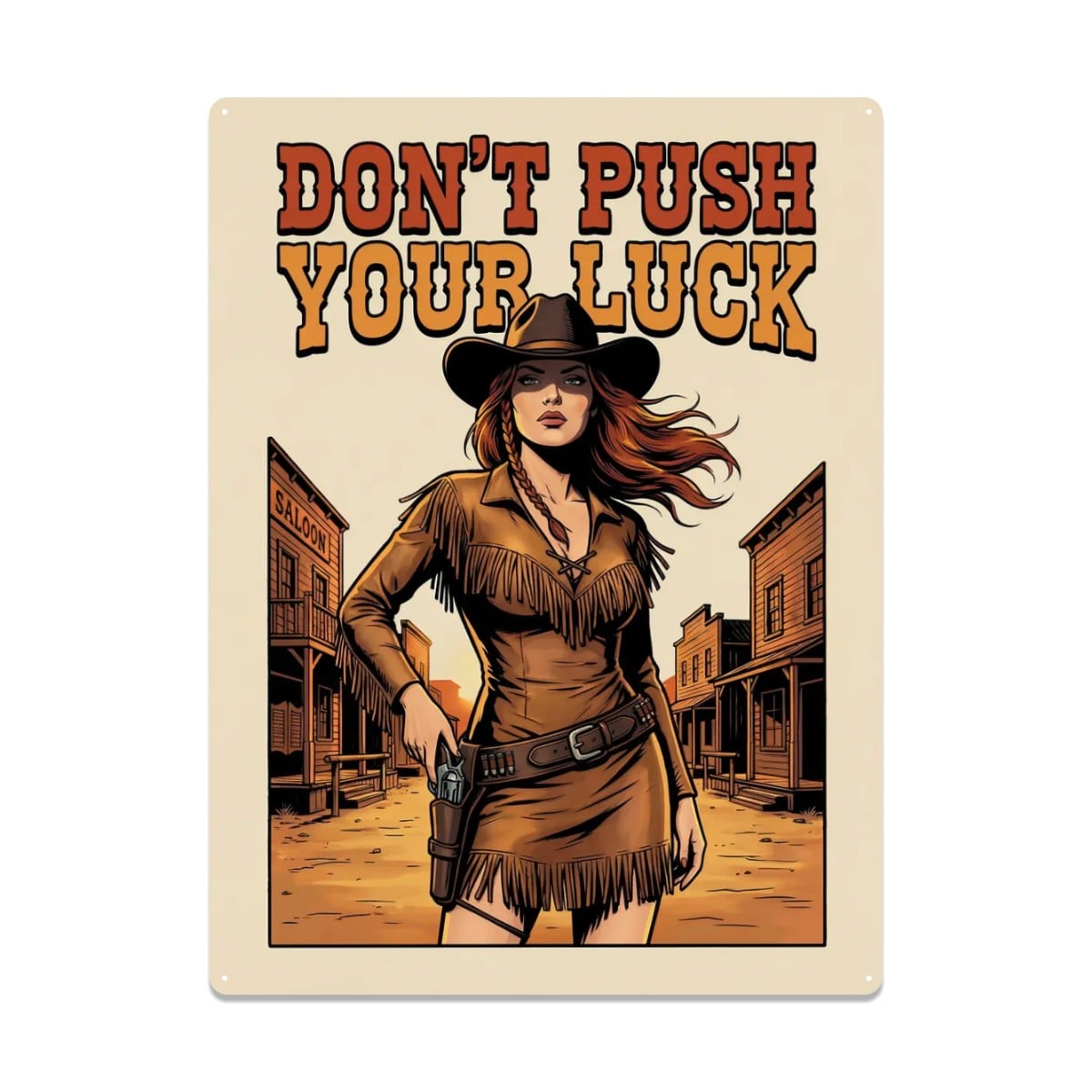 Western Metal Tin Sign 16"x12" (Vertical)