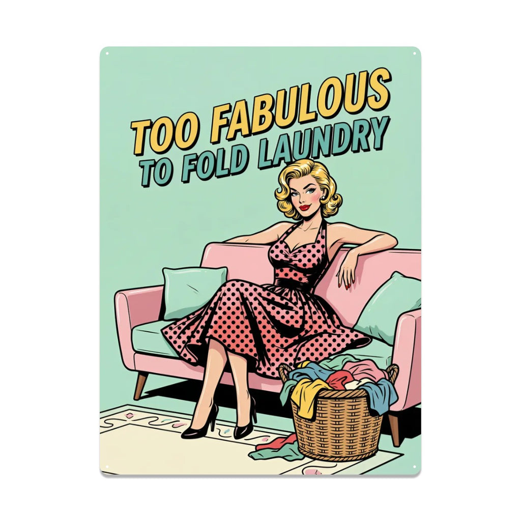 50s Retro Metal Tin Sign 16"x12" (Vertical)