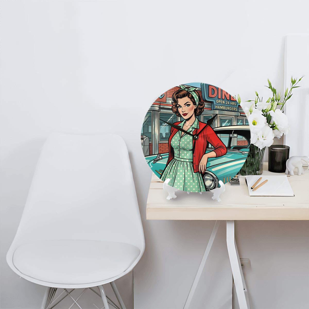 50s Retro Wall & Desk Clock