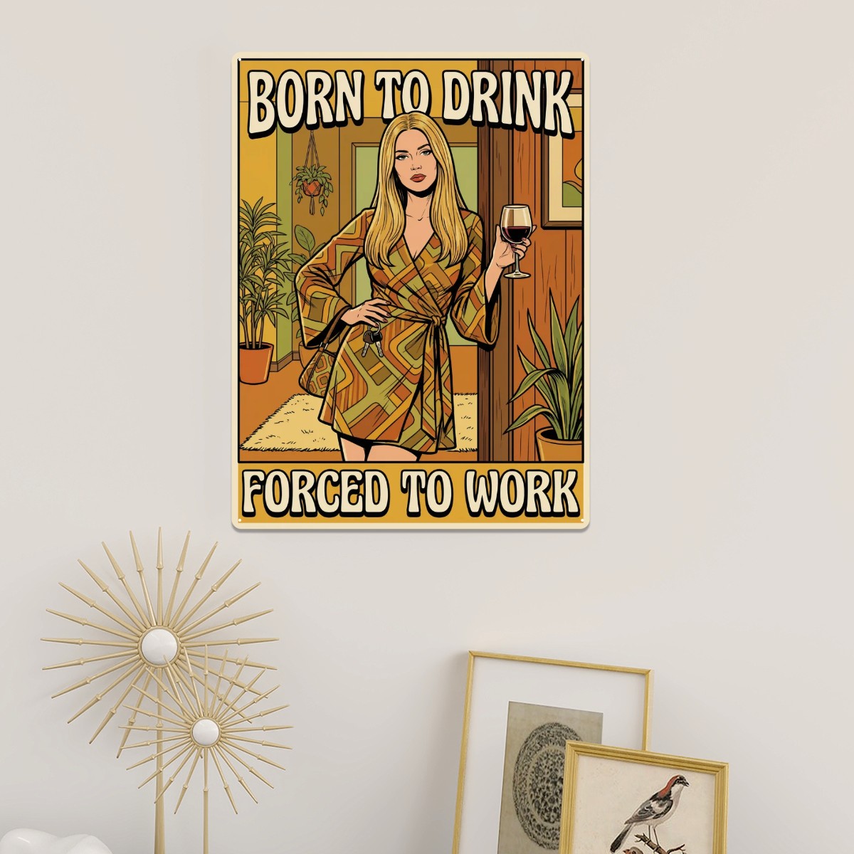 70s Retro Metal Tin Sign  16"x12" (Vertical)