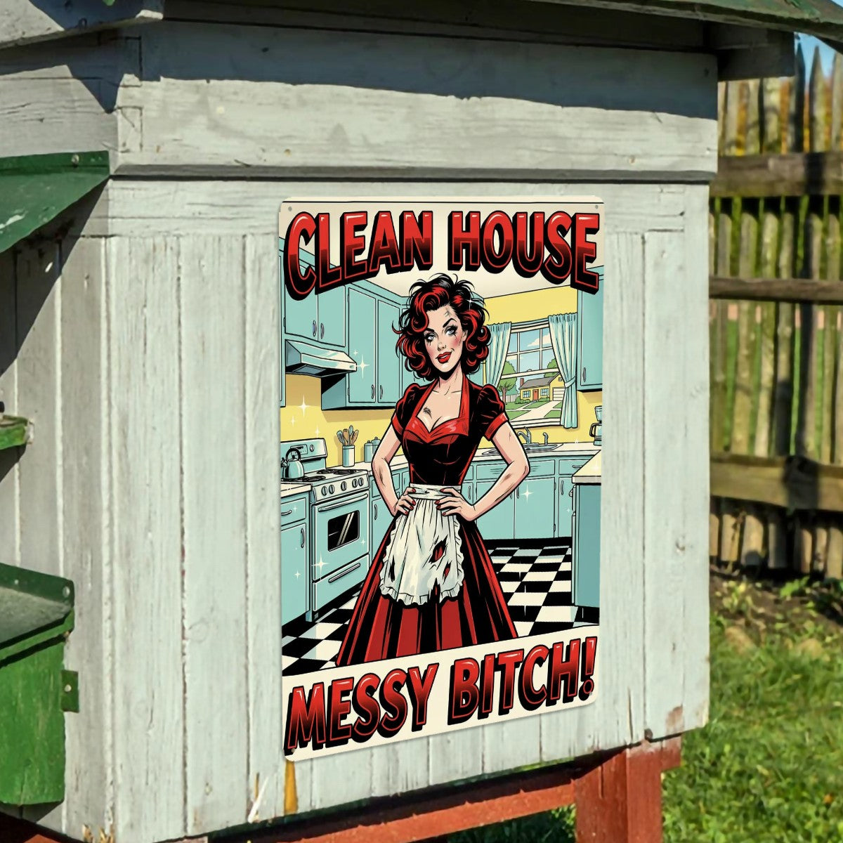50s Retro Metal Tin Sign 16"x12" (Vertical)