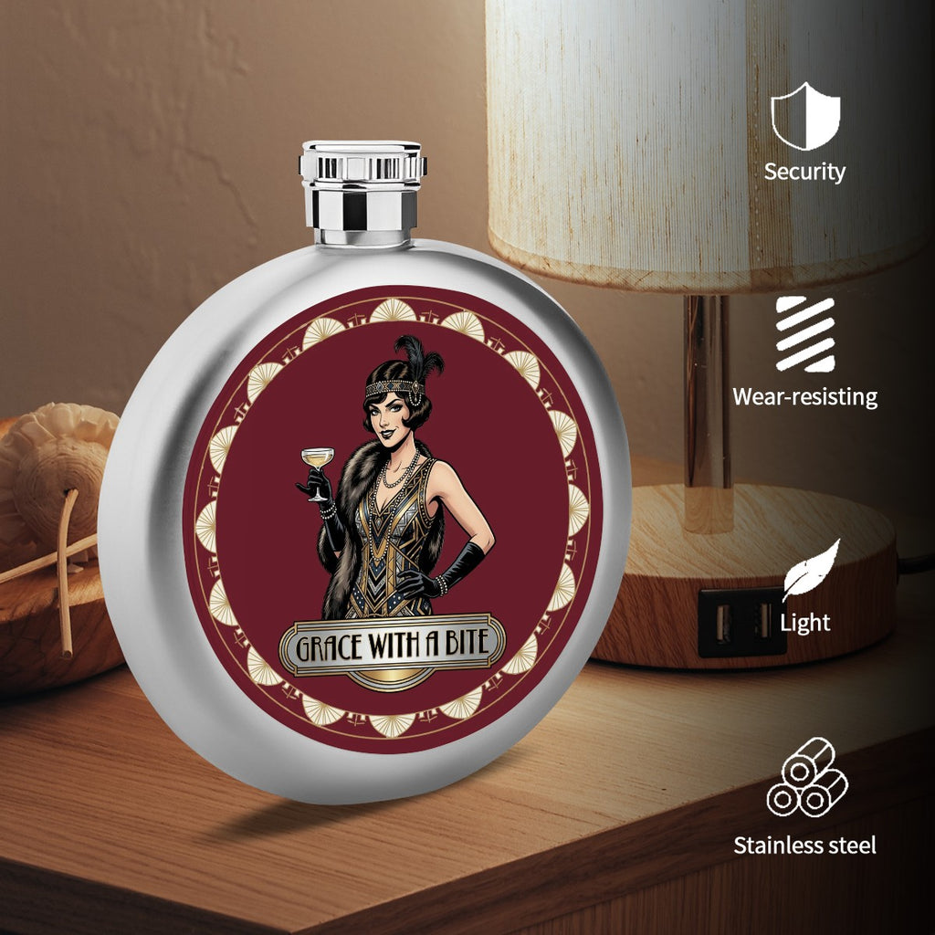 1920s Art Deco Round Flask